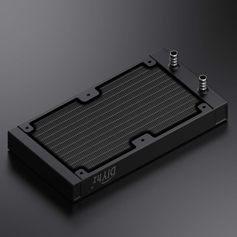 DIYhz 12 Pipe Aluminum 240mm CPU PC Water Cooling Radiator, 120mm Fanless, DC12V Black - Image 5